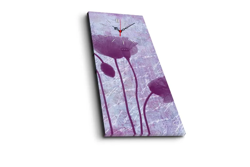 Dekorativ Canvasmålning med Klocka - Flerfärgad - Inredning - Väggdekor - Väggklocka & väggur