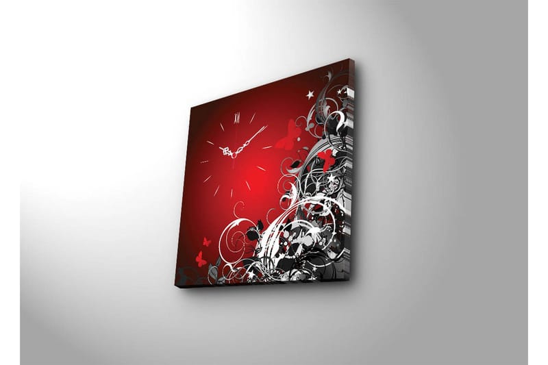 Dekorativ Canvasmålning med Klocka - Flerfärgad - Inredning - Väggdekor - Väggklocka & väggur