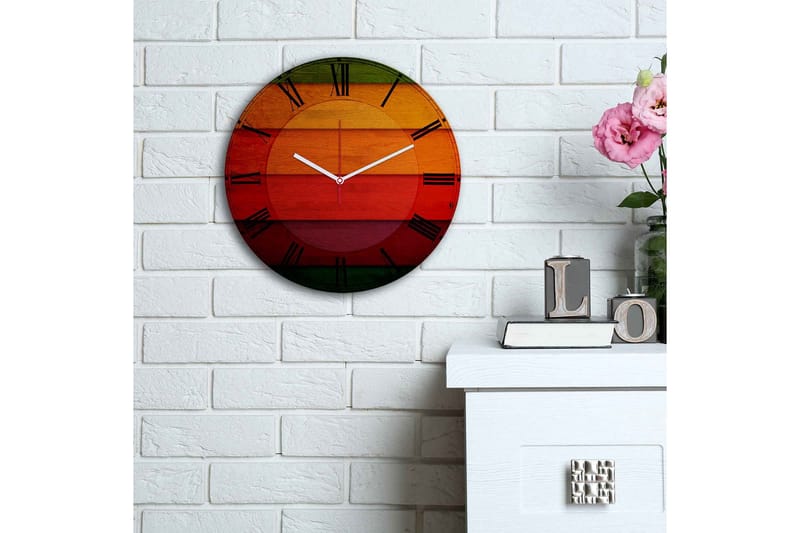 Dekorativ MDF-klocka - Flerfärgad - Inredning - Väggdekor - Väggklocka & väggur
