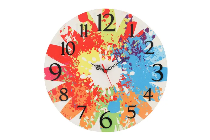 Dekorativ MDF-klocka, Flerfärgad