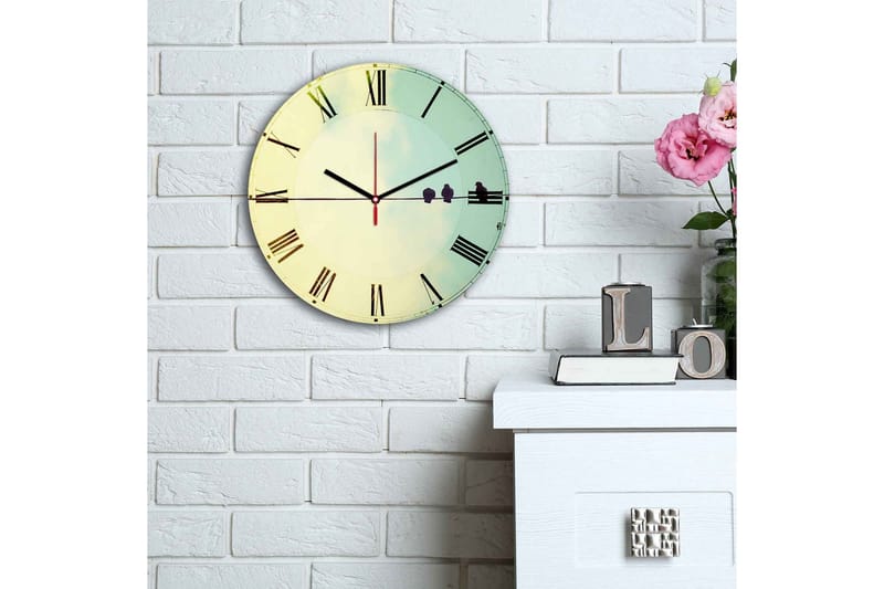 Dekorativ MDF-klocka - Flerfärgad - Inredning - Väggdekor - Väggklocka & väggur