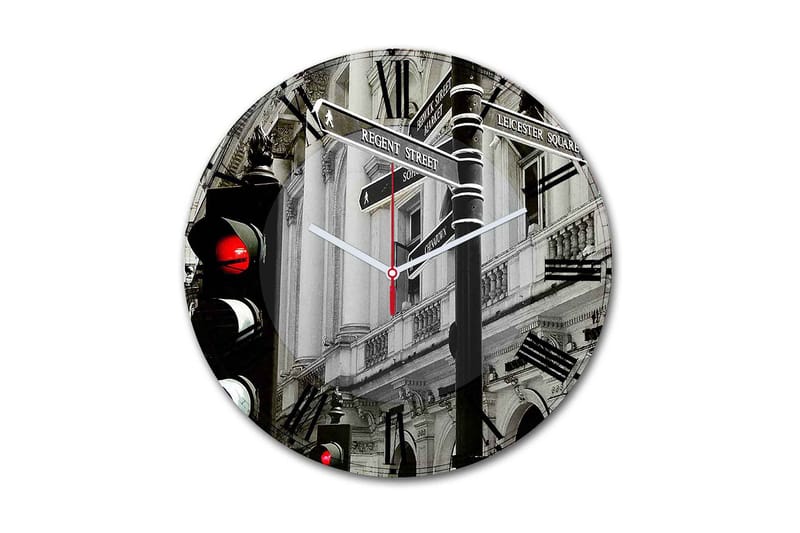 Dekorativ MDF Väggklocka 30 cm, Flerfärgad