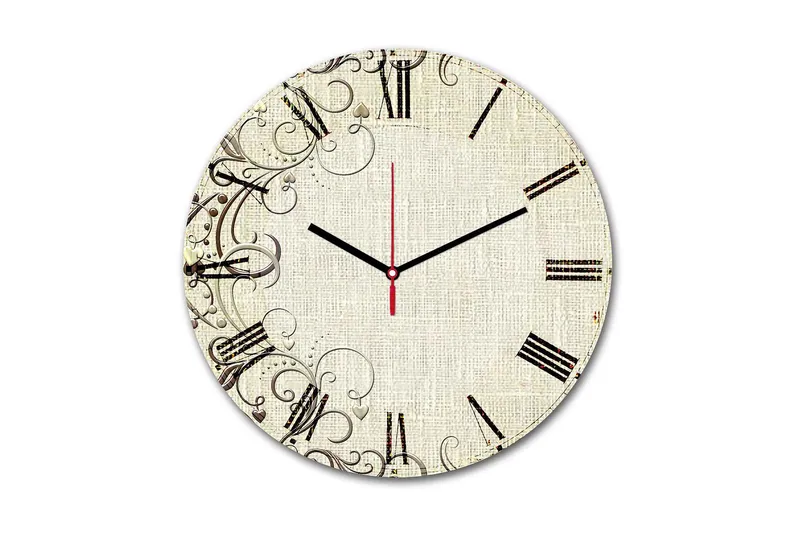 Dekorativ MDF Väggklocka 30 cm, Flerfärgad