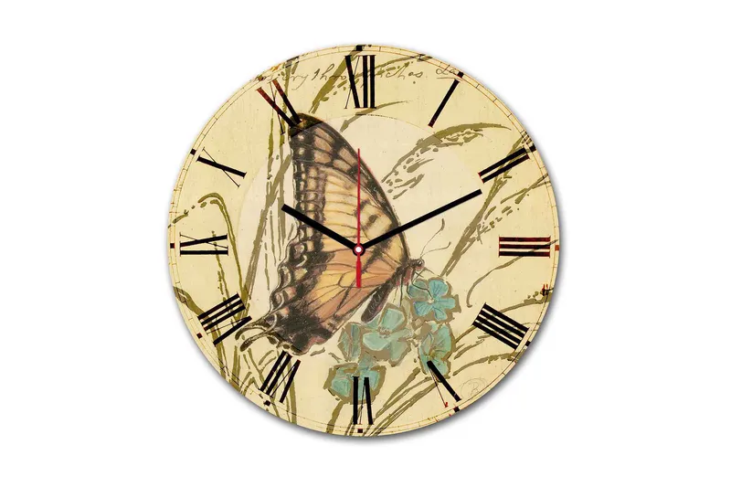Dekorativ MDF Väggklocka 30 cm, Flerfärgad