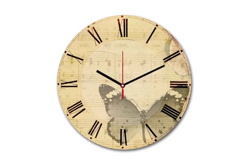 Dekorativ MDF Väggklocka 30 cm, Flerfärgad