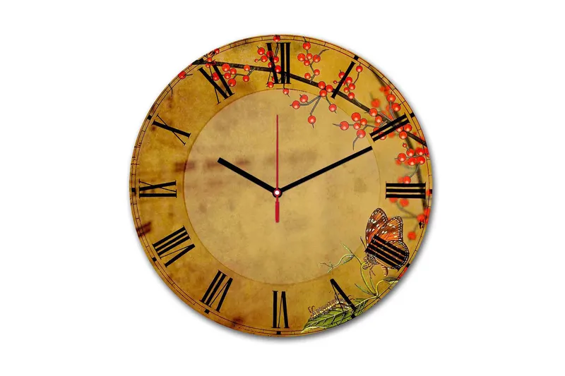 Dekorativ MDF Väggklocka 30 cm, Flerfärgad