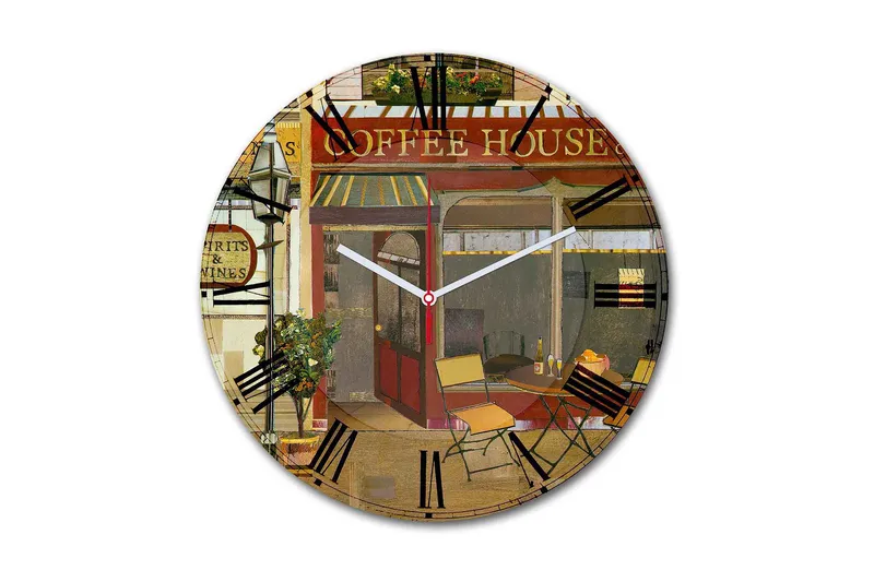 Dekorativ MDF Väggklocka 30 cm, Flerfärgad