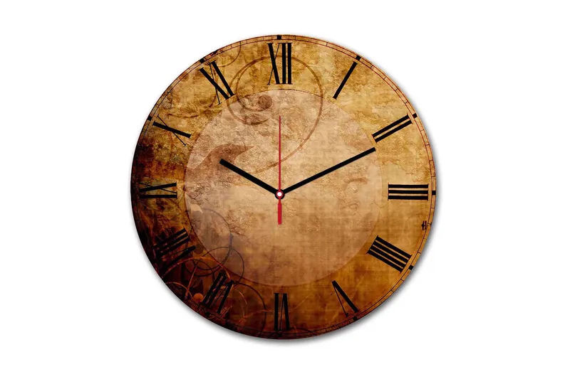 Dekorativ MDF Väggklocka 30 cm, Flerfärgad