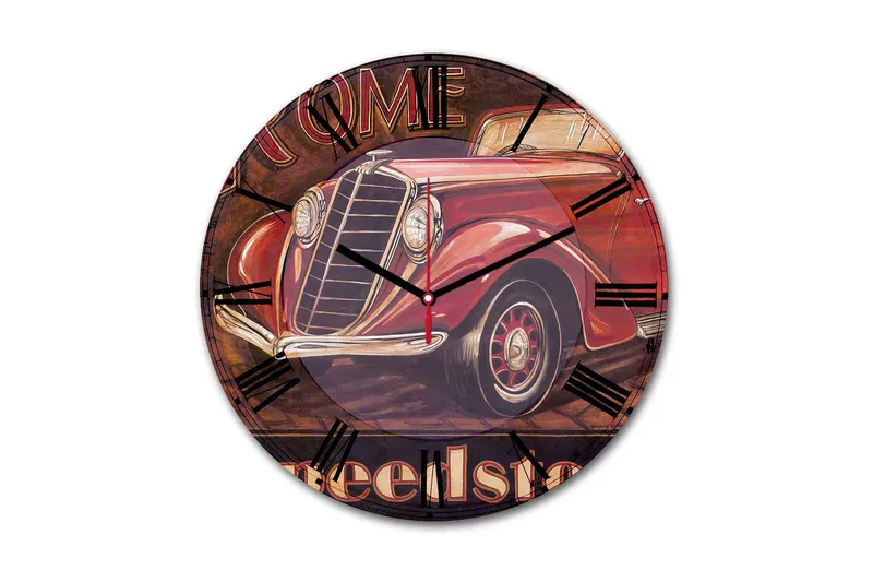 Dekorativ MDF Väggklocka 30 cm, Flerfärgad