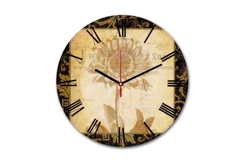 Dekorativ MDF Väggklocka 30 cm, Flerfärgad