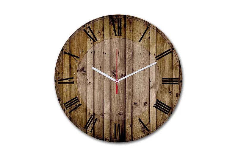 Dekorativ MDF Väggklocka 30 cm - Flerfärgad - Inredning - Väggdekor - Väggklocka & väggur