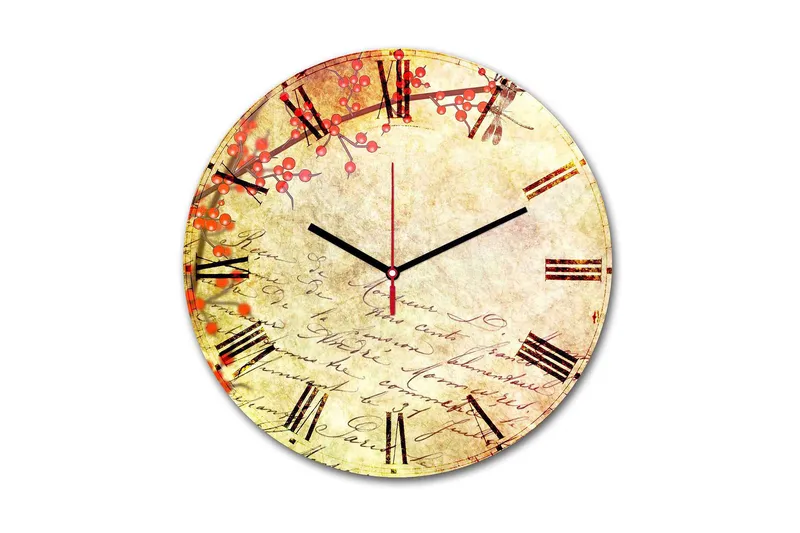 Dekorativ MDF Väggklocka 30 cm, Flerfärgad