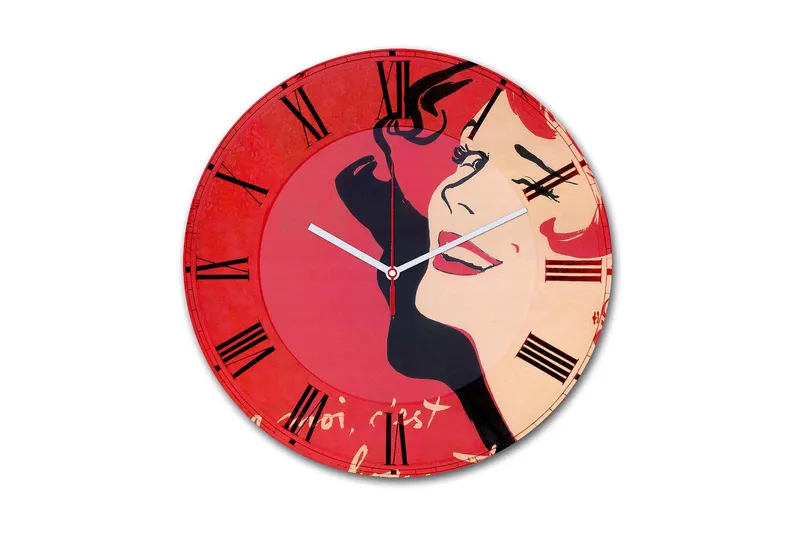 Dekorativ MDF Väggklocka 30 cm, Flerfärgad