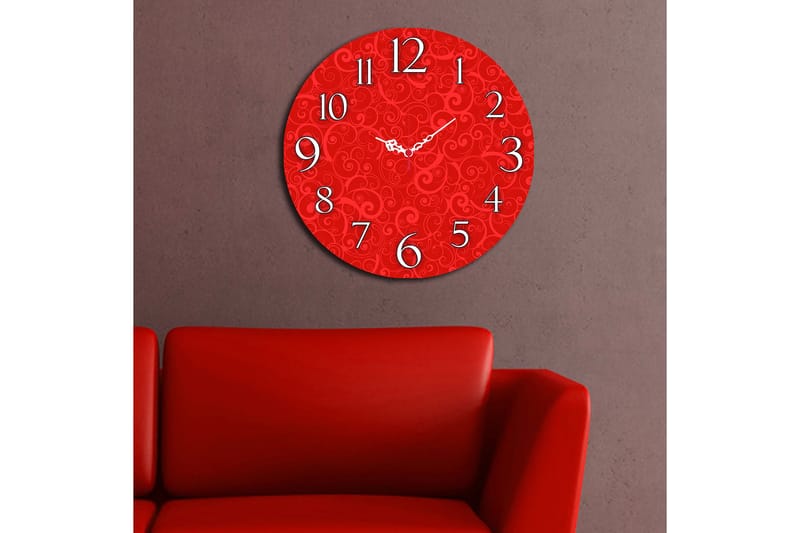 Dekorativ MDF Väggklocka 40 cm - Flerfärgad - Inredning - Väggdekor - Väggklocka & väggur