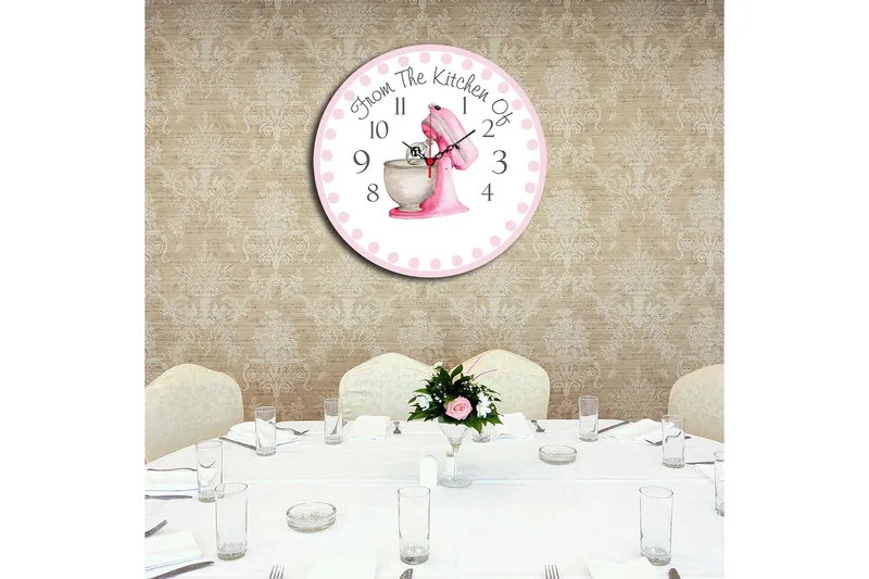 Dekorativ MDF Väggklocka 40 cm - Flerfärgad - Inredning - Väggdekor - Väggklocka & väggur