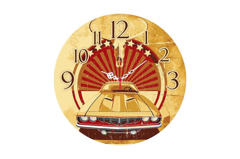 Dekorativ MDF Väggklocka 40 cm, Flerfärgad