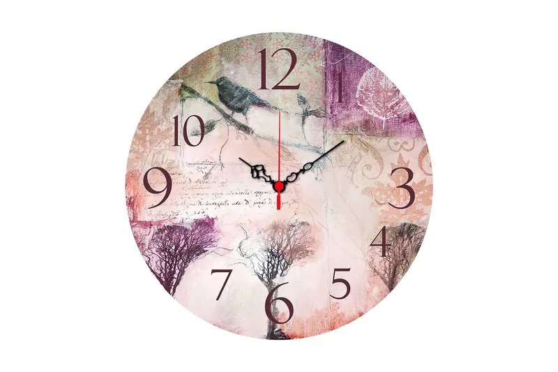 Dekorativ MDF Väggklocka 40 cm, Flerfärgad