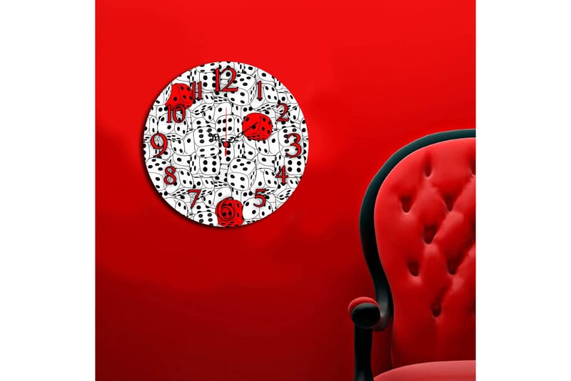 Dekorativ MDF Väggklocka 40 cm - Flerfärgad - Inredning - Väggdekor - Väggklocka & väggur