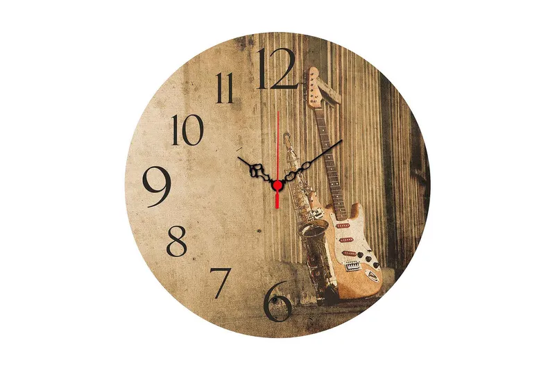 Dekorativ MDF Väggklocka 40 cm, Flerfärgad