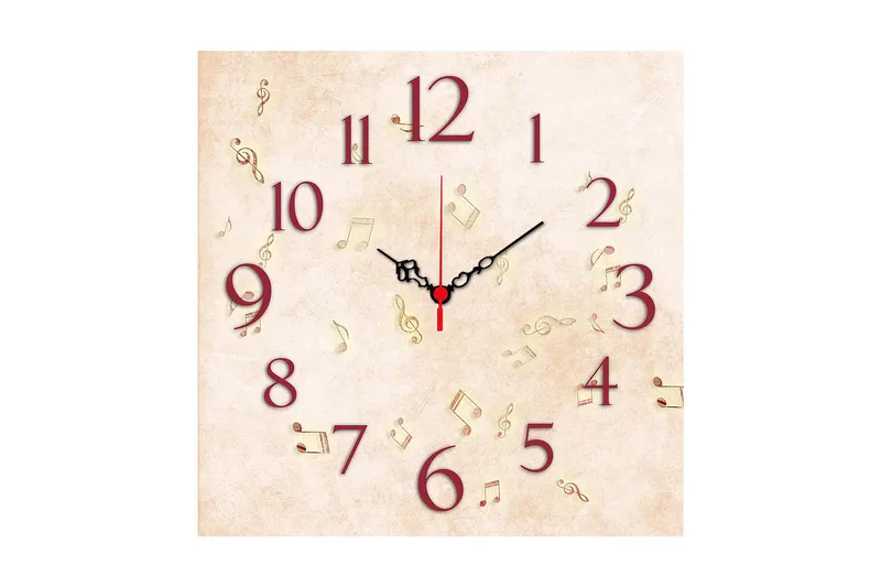 Dekorativ MDF Väggklocka 40x40 cm, Flerfärgad