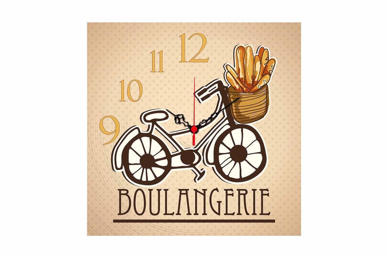 Dekorativ MDF Väggklocka 40x40 cm, Flerfärgad