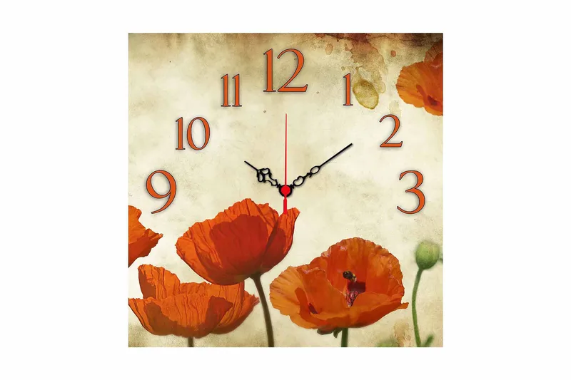 Dekorativ MDF Väggklocka 40x40 cm, Flerfärgad