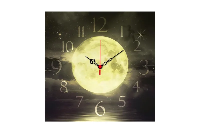 Dekorativ MDF Väggklocka 40x40 cm, Flerfärgad