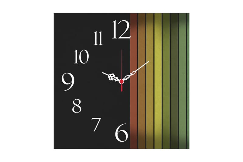 Dekorativ MDF Väggklocka 40x40 cm, Flerfärgad