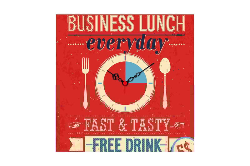 Dekorativ MDF Väggklocka 40x40 cm, Flerfärgad