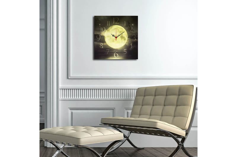 Dekorativ MDF Väggklocka 40x40 cm - Flerfärgad - Inredning - Väggdekor - Väggklocka & väggur