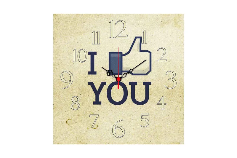 Dekorativ MDF Väggklocka 40x40 cm, Flerfärgad