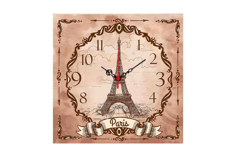 Dekorativ MDF Väggklocka 40x40 cm, Flerfärgad