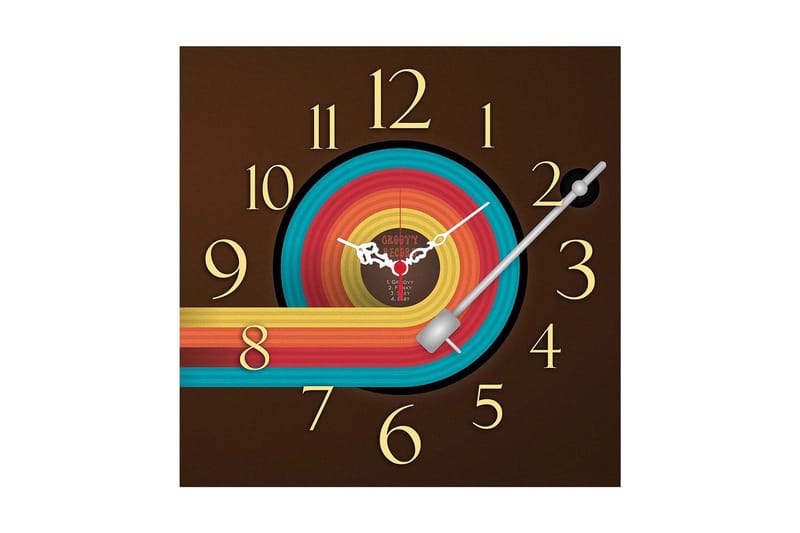 Dekorativ MDF Väggklocka 40x40 cm, Flerfärgad