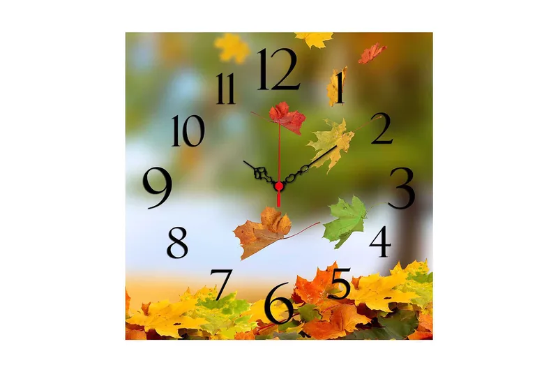 Dekorativ MDF Väggklocka 40x40 cm, Flerfärgad