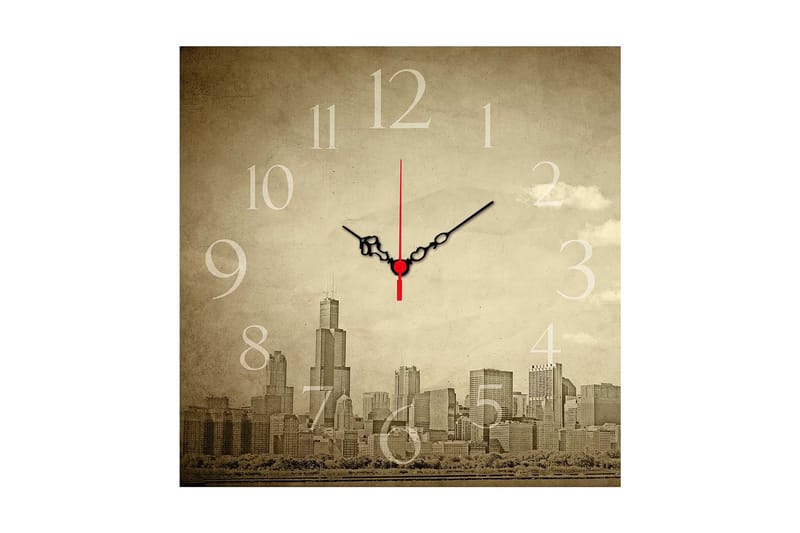 Dekorativ MDF Väggklocka 40x40 cm, Flerfärgad