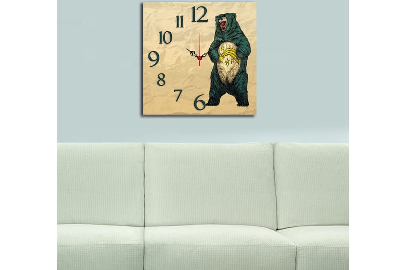 Dekorativ MDF Väggklocka 40x40 cm - Flerfärgad - Inredning - Väggdekor - Väggklocka & väggur