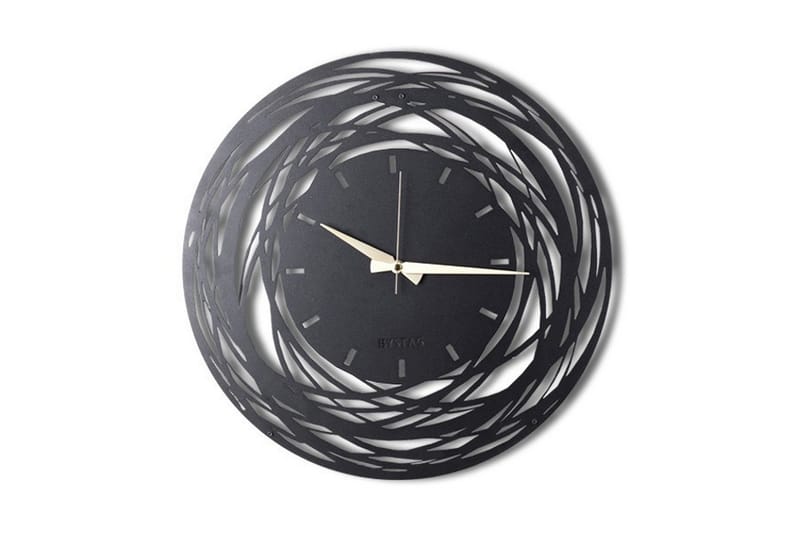 Dekorativ Metallväggklocka, Svart