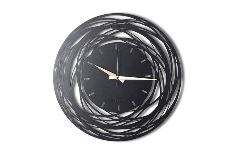 Dekorativ Metallväggklocka - Svart - Inredning - Väggdekor - Väggklocka & väggur