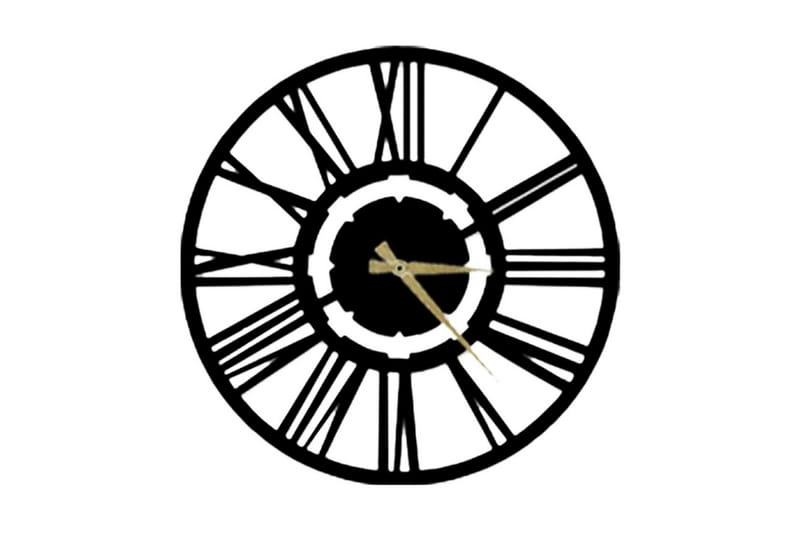 Dekorativ Metallväggklocka - Svart - Inredning - Väggdekor - Väggklocka & väggur