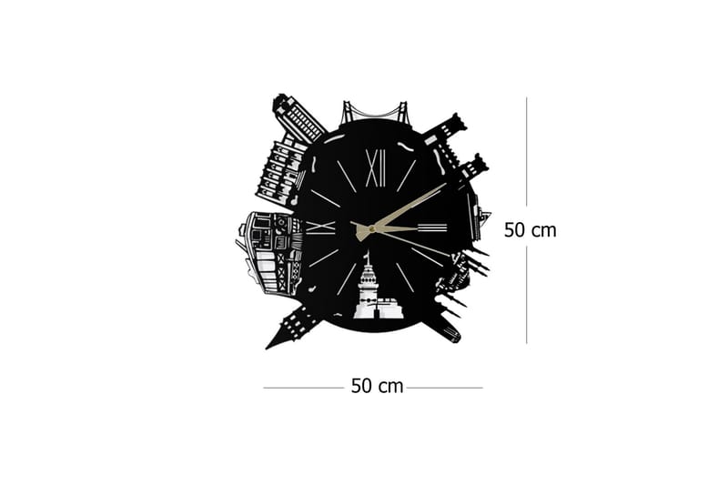 Dekorativ Metallväggklocka - Svart - Dekoration & inredningsdetaljer - Väggklocka & väggur