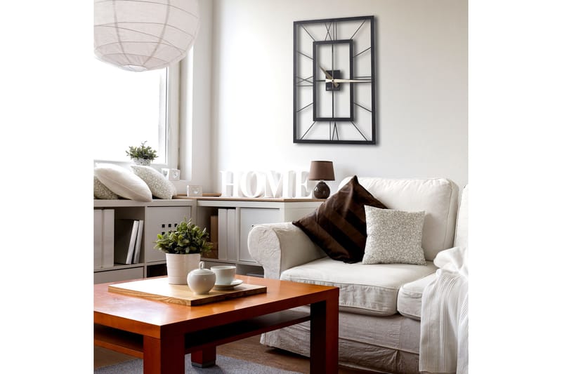 Dekorativ Metallväggklocka - Svart - Inredning - Väggdekor - Väggklocka & väggur