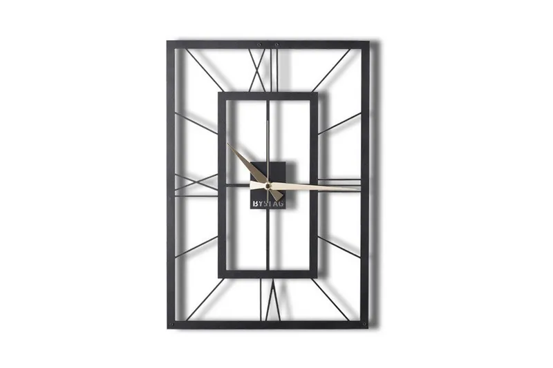 Dekorativ Metallväggklocka, Svart