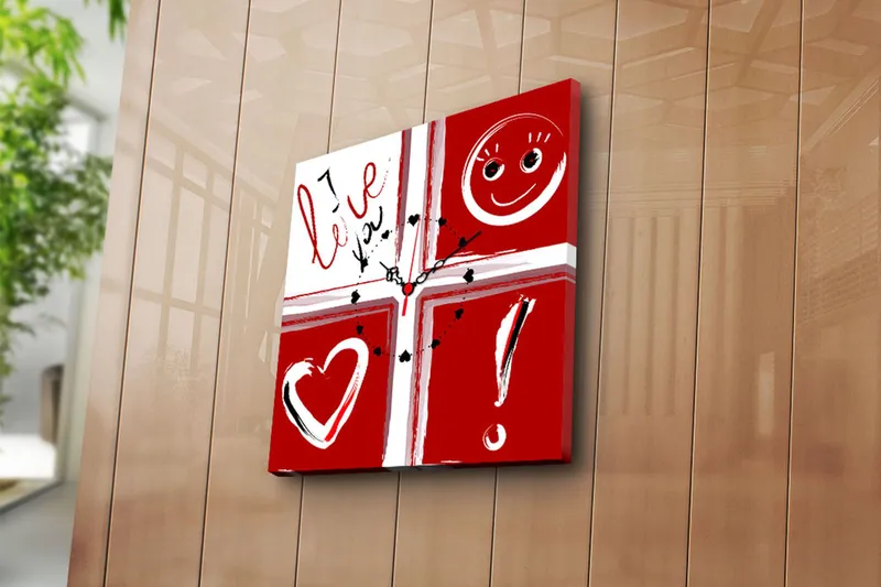 Dekorativ Väggklocka 45x45 cm, Flerfärgad