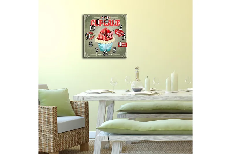 Diyadin Dekorklocka 40x40 cm Kitchen - Flerfärgad - Inredning - Väggdekor - Väggklocka & väggur