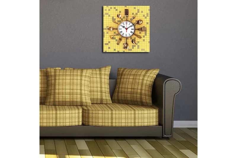 Diyadin Dekorklocka 40x40 cm Kitchen - Flerfärgad - Inredning - Väggdekor - Väggklocka & väggur