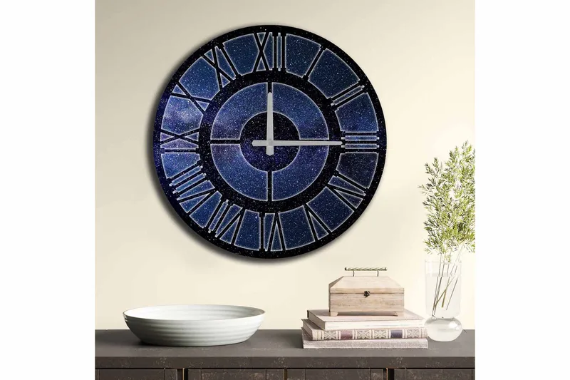 Diyadin Dekorklocka 50 cm Rund - Flerfärgad - Inredning - Väggdekor - Väggklocka & väggur