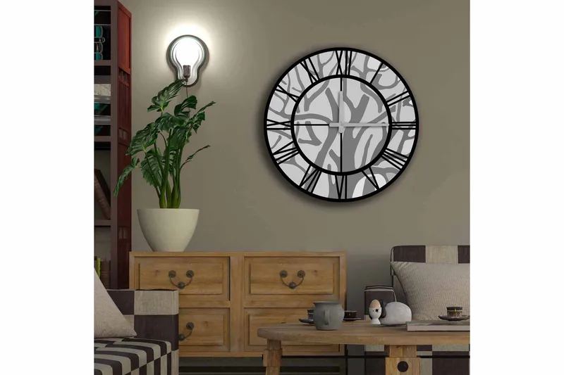 Diyadin Dekorklocka 50 cm Rund - Flerfärgad - Inredning - Väggdekor - Väggklocka & väggur