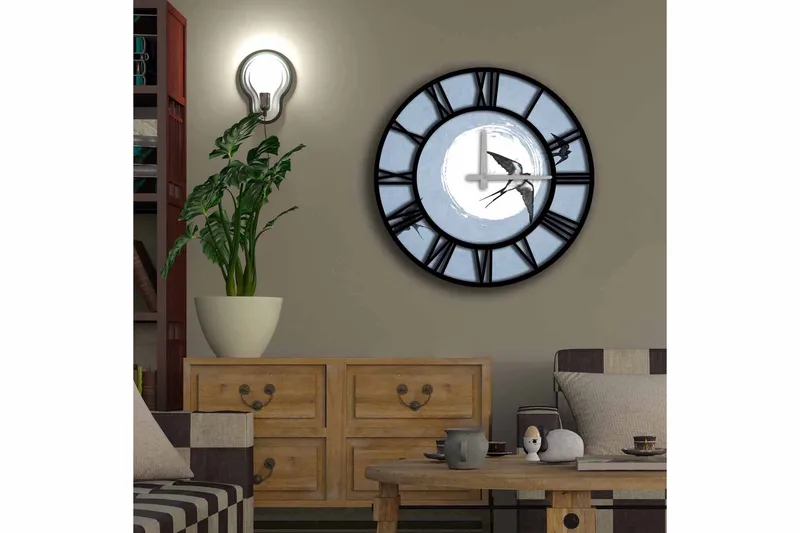 Diyadin Dekorklocka 50 cm Rund - Flerfärgad - Inredning - Väggdekor - Väggklocka & väggur