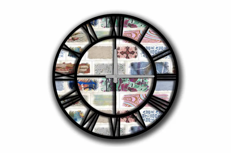 Diyadin Dekorklocka 50 cm Rund, Flerfärgad