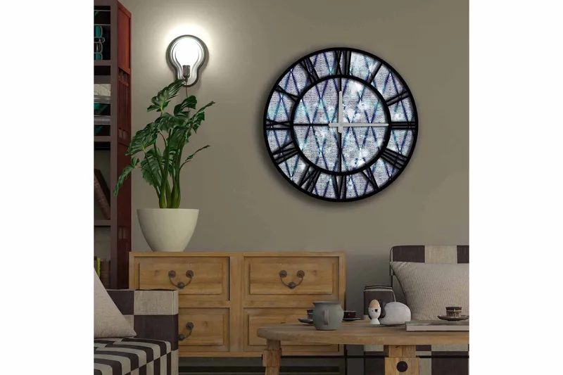 Diyadin Dekorklocka 50 cm Rund - Flerfärgad - Inredning - Väggdekor - Väggklocka & väggur